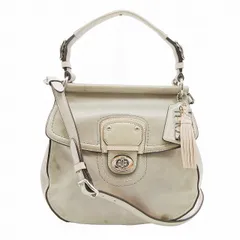 2011年製 70周年記念 コーチ COACH 19031 ウィリス 2WAY ハンド ショルダー バッグ レザー ターンロック金具 クロスボディ 肩掛け 斜め掛け カバン 鞄 グレー系 ベージュ レディース