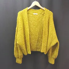 ◇ JEANASIS ふわふわ 厚手 秋冬向け クロップド丈 カジュアル 長袖 セーター 表記なし イエロー レディース E  【1309040058781】