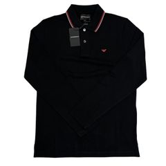 EMPORIO ARMANI エンポリオ アルマーニ 長袖シャツ 黒 ポロシャツ  メンズ XSサイズ