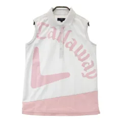 サイズ：L CALLAWAY キャロウェイ  ビッグロゴ ノースリーブポロシャツ  ホワイト系 [240101415295] ゴルフウェア レディース ストスト