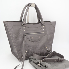 バレンシアガ BALENCIAGA ハンドバッグ ショルダーバッグ ネオクラシックＭ レザー グレー レディース 702502