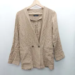 ◇ ⊇ SHIPS colors 長袖 ノーカラージャケット サイズ表記なし ライトブラウン系 レディース E  【1501160014740】