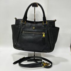 ★-35 TORY BURCH トリバーチ ハンドバッグ ショルダーバッグ 2Way ブラック レザー 留め口金具 レディース バッグ