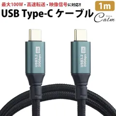Type-C ケーブル 1m USB3.2 20Gbps PD 対応 100W 急速充電 データ転送 映像信号対応