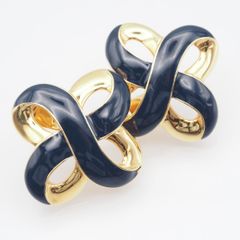 J778 MONET モネ イヤリング 大ぶり ブルー系カラー エナメル ゴールド デザイン