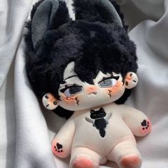 本体 しっぽ スケルトン 骨 ぬいぐるみ 20CM 無属性 黒髪 耳 着せ替えぬいぐるみ プレゼント 棉花娃娃 綿人形  cotton doll-W029
