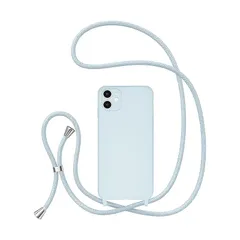 UEEBAI ケース 対応 iPhone 11 6.1 inch 対応 ケース ストラップ付きケース リキッドシリコンケース 肩がけ 首掛け 紐付き 斜めかけ 縄掛けケース 薄型 軽量 耐衝撃 長さ調整可能 取り外し可能ケース ネックストラップ ショルダー 0