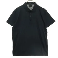 BOSS HUGO BOSS ボスヒューゴボス 半袖 コットンシャツ Ｍ ブラック メンズ 古着
