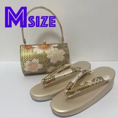 K041　草履バッグセット　ゴールド　桜