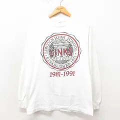 M/古着 長袖 ビンテージ Tシャツ メンズ 90s LINKS クルーネック 白 ホワイト 25may17 中古