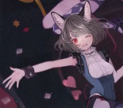 s*s様 手描きイラスト オリジナル アナログ 色紙 原画 ツインテール 猫
