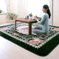 ★送料無料(一部除く)★新品★ ラグマット 2畳 おしゃれ 正方形 185×185cm 薄型 ホットカーペット対応 床暖房対応 洗える 【lic-tan-boa1】のサムネイル
