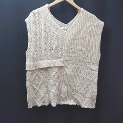 ◇ niko and … ニコアンド Vネック ケーブル編み ニット 秋冬 シンプル ベスト 表記なし アイボリー レディース E  【1309250042136】