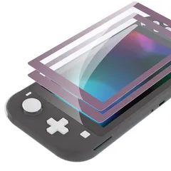 eXtremeRate switch liteに対応用透明なHDクリアセーバー保護フィルム、スイッチライトに対応用強化ガラススクリーン保護フィルム［傷防止、指紋防止、飛散防止、バブルフリー］【ダークグレーがかったバイオレット】