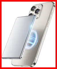 超薄型 モバイルバッテリー MagSafe対応 軽量 小型 8000mAh ワイヤレス充電器 マグネット式 まぐせーふ 対応 15W急速充電 PSE認証済み iPhone 16/15/ 14/ 13/ 12シリーズ 旅行/出張/災害用 機内持ち込み可