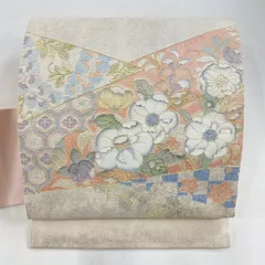 223名古屋帯名古屋仕立て作家作品落款あり縮緬希少正絹辻が花紋様