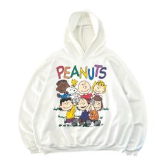 XL 90s PEANUTS スヌーピー NOVEL Teez パーカー フード スウェット トレーナー キャラクター 短丈 ショート丈 ボックスシルエット ウッドストック 白 ホワイト 古着