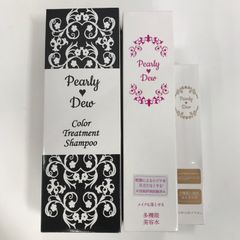 T1175 パーリー デュー ヘアカラートリートメントシャンプー 380ml & ふきとり美容水 250ml & トリートメントヘアマニキュア 20g 計3点セット