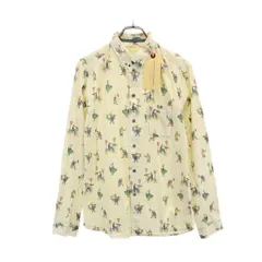 未使用 ユニフォームフォーザデディケート 総柄 長袖 ボタンダウンシャツ S ベージュ系 UNIFORMS FOR THE DEDICATED メンズ 【中古】  【230802】 メール便可