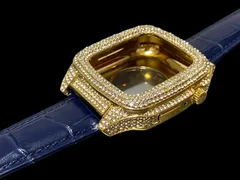 ゴールド　ネイビー　applewatchバンド　ステンレス　カバー　キラキラ　ラバーベルト　アップルウォッチケース　44mm45mm  メンズレディース