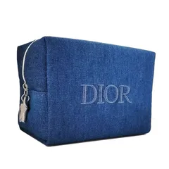 DIOR／ブルーデニムスクエアコスメポーチ　ノベルティ　ディオール　Dior