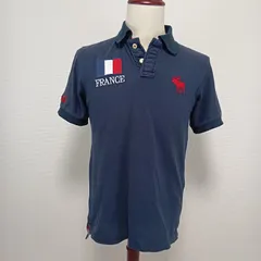 Abercrombie＆Fitch アバクロンビー&フィッチ  Y2K　アバクロ　ポロシャツ　サイズS ネイビー　フランス国旗