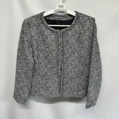 レディース スーツ ジャケット 黒 ツイード 15号 15AR 大きいサイズ フォーマル☆CTR-353☆