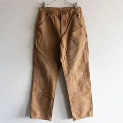 【雰囲気抜群】Carhartt【ダブルニー ペインターパンツ】32×34 ブラウン ダック カーハート 古着 25100423