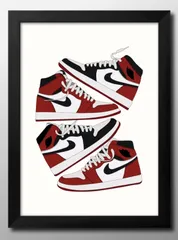12856ナイキ アート スニーカー A3 サイズ ポスター アート おしゃれ 絵画 インテリア 北欧 イラスト マット紙 艶消し アートパネル 額 フレーム デザイン 壁掛け ギフト 新築祝い ディスプレイ 