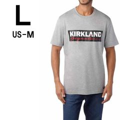 新品 L ★ コストコ カークランドシグネチャー ロゴ 半袖 Tシャツ グレー US-M スーピマコットン 綿 メンズ レディース ユニセックス 男女兼用 大きめ オーバーサイズ Kirkland Signature Logo Tshirt