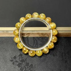 希少 EU製 ★極!極満針ルチルクォーツ★ブレスレット パワーストーン 天然石 綺麗 金運 お守り プレゼント1 12.4-12.8mm ZZ1519