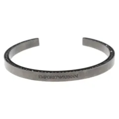 EMPORIO ARMANI (エンポリオアルマーニ) ストーン デザイン ブレスレット バングル ブラックのサムネイル