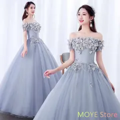 カラードレス ロングドレス 演奏会 Aラインドレス 発表会 オフショルダー ワンショルダー ステージドレス ボリュームスカート オフショルダー 2025年新作 ロング丈 司会者向け グレーイブニングドレス 二次会 成人式 卒業式