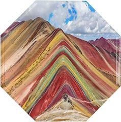 ヴィンテージ ブリキ看板 ガレージ用 レトロ装飾 八角形のブリキ絵 Vinicunca Montana De Siete Colores - スペイン語) ペルーのクスコで。 30*30CM