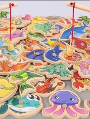 魚釣り　さかなつり　マグネット式　木製　モンテッソーリ