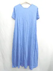 ◇ ⊂ niko and … ニコアンド 半袖 膝下丈 ワンピース サイズL ブルー系 レディース E  【1502030017922】