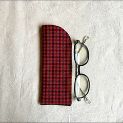 ハンドメイド　メガネケース　ファミリアチェック