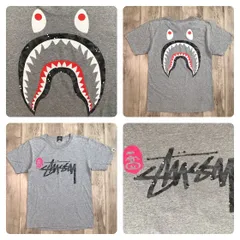BAPE ✖︎ stussy シャドウマン　シャークTシャツ A BATHING APE アベイシングエイプ STUSSY ステューシー 13FW