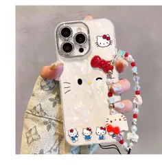 スマホケース ブレスレット付き かわいい キティ柄 可愛い 落下防止 iPhone12　iPhone13 iPhone14 iPhone15 iPhone16　キティちゃん kitty