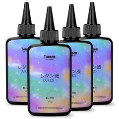 Tomsem レジン液 UV/LED対応 400g 高い透明 詰替用 大容量 レジン液 ハードタイプ DIYクラフトデコレーション-キャスティング＆コーティング UVレジン液 低刺激性 0