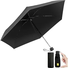 【2024新登場】 日傘 折りたたみ傘 UVカット 遮光 遮熱 晴雨兼用 超軽量 コンパクト 紫外線遮断 日焼け防止 耐風撥水 梅雨対策 携帯便利 収納ポーチ付き メンズ レディース 男女兼用 母の日 父の日 プレゼント (黒) 1