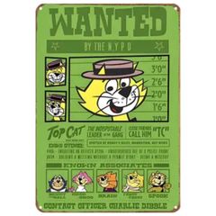 【808】新品 レトロ アルミ看板 ★ TOP CAT ★ トップキャット ドラ猫大将 テレビアニメ アメリカン雑貨 ガレージ フェンス ヴィンテージ ブリキ看板