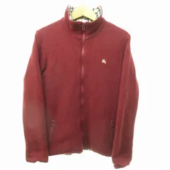 バーバリーブルーレーベル BURBERRY BLUE LABEL ジップアップニット セーター 裏地ノバチェック ロゴ刺しゅう ウール ナイロン 赤 レッド Mサイズ IBO61