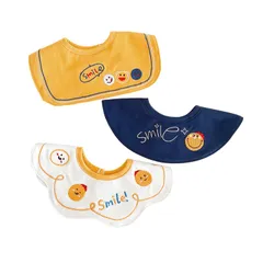 【数量限定】ベビー 刺繍柄付き ビブ 赤ちゃん よだれかけ 綿100% 360度回転 防水スタイ 柔らかい 保育園用 [Hapipana] 出産のお祝いギフト