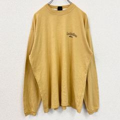 古着 used　Quiksilver　長袖スウェット　両面プリント　レトロデザイン　クルーネック　イエロー　黄色　Lサイズ