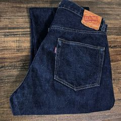 DENIME ドゥニーム XX MODEL SHINS期 革パッチ ワンウォッシュ 色落ち少 濃紺 ストレート デニムパンツ size. W33 L36 インディゴ 美品