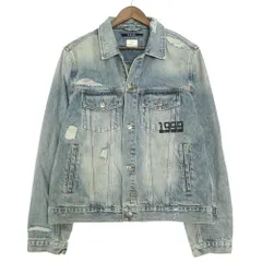 24SS スビ KSUBI クラシック スローバック デニム ジャケット ダメージ ウォッシュ Gジャン ブルゾン MPS24JK004 L ライトブルー ur2