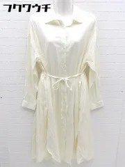 ◇ ◎ Aunt Marie's アントマリーズ 長袖 ロング シャツ ワンピース サイズF クリーム レディース 【中古】 【1002802333484】のサムネイル
