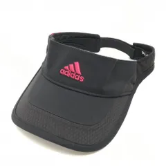★値下げ★アディダス サンバイザー 黒×ピンク ロゴ刺しゅう  フリー(56cm-58cm)  ゴルフウェア adidas