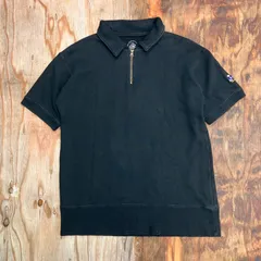 RUSSELL ATHLETIC ラッセルアスレティック ハーフジップ ポロシャツ ブラック メンズ VINTAGE 古着 MG173のサムネイル